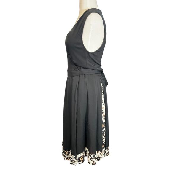 Diane von Furstenberg Black Wrap Dress Size 14 Silk Hem Classic Tie Side - Picture 4 of 11